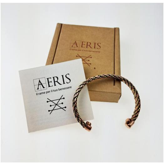 Braccialetto in  Rame e metallo con 2 magneti in rilievo Braccialetto in  Rame e metallo con 2 magneti in rilievo