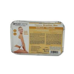 Cera a Caldo Gialla senza strisce Brasiliana Depiwax vaschetta alluminio da 500 ml