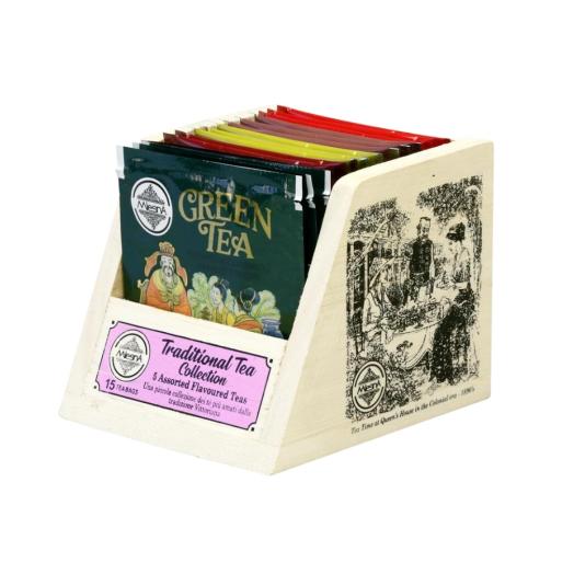 Portafiltri in legno con 5 gusti di the di Ceylon a coltivazione tradizionale per un totale di 15 filtri Portafiltri in legno con 5 gusti di the di Ceylon a coltivazione tradizionale per un totale di 15 filtri