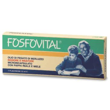 Integratore Fosfovital Inodore e Insapore con Olio Fegato Merluzzo 7 Flaconi 10 ml