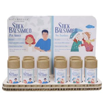 Espositore da 12 Stick balsamico pettorale 6 + 6 i  ml. 50