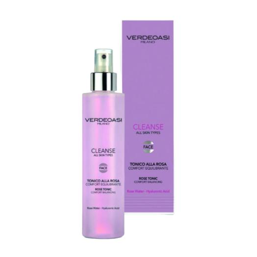 Tonico alla Rosa Equilibrante Pelli Miste Verdeoasi con Jaluronico 200 ml.