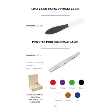 PINZETTA PROFESSIONALE VIOLA 9,5 CM PINZETTA PROFESSIONALE VIOLA 9,5 CM