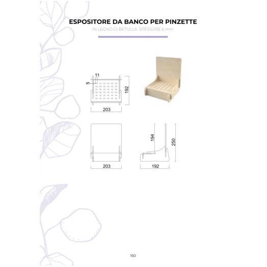 ESPOSITORE DA BANCO PER PINZETTE