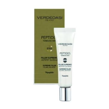 Filler Supremo Antiage Verdeoasi con Tripeptide in tubo da 15 ml. Filler Supremo Antiage Verdeoasi con Tripeptide in tubo da 15 ml.