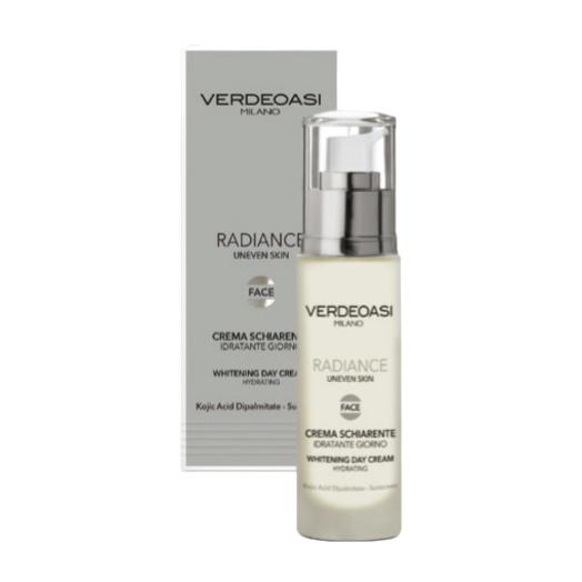Crema Schiarente Idratante Giorno Verdeoasi con Acido Cogico e SPF 50 ml.