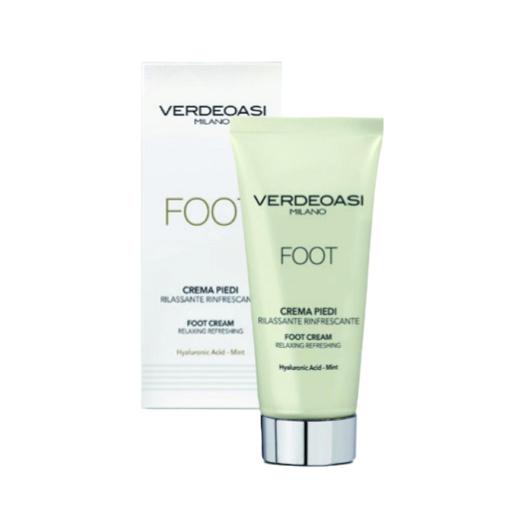 Crema Piedi Rilassante Rinfrescante Verdeoasi con Jaluronico e Menta 100 ml.