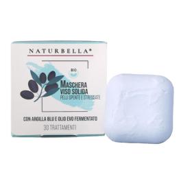 Maschera BIO per il viso solida per Pelli Spente e Stressate Azzurra da 30 gr.