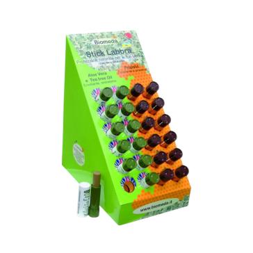 TEA TREE ALOE-Espositore Stick Labbra Aloe  - Tea Tree 12 pz.+Stick Labbra Propoli 12 pz.