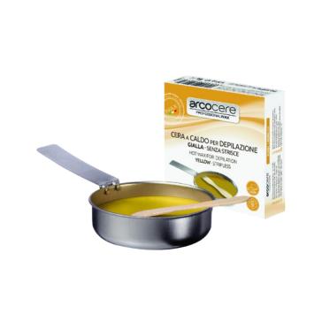 Cera a caldo Gialla senza strisce Velour+spatola pentolino da 120 gr