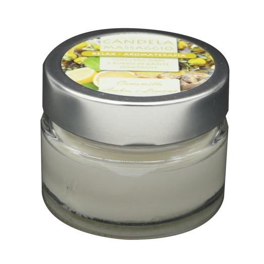 candela per massaggio 100ml CAMOMILLA AMBRA E LIMONE candela per massaggio 100ml CAMOMILLA AMBRA E LIMONE