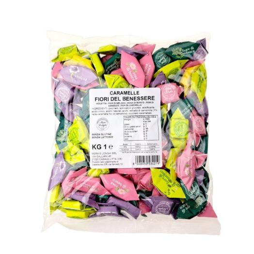 Caramelle misto Fiori del Benessere  Meralonghi sacchetto da 1 kg Caramelle misto Fiori del Benessere  Meralonghi sacchetto da 1 kg