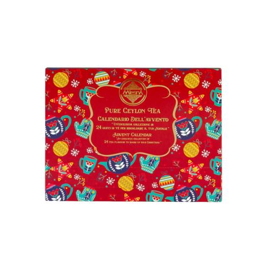 Calendario ROSSO dell'avvento con selezione di 24 THE  assortiti Calendario ROSSO dell'avvento con selezione di 24 THE  assortiti