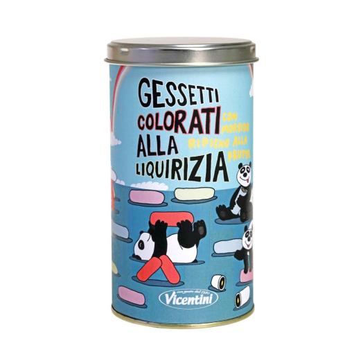 Lattina regalo cm.16 x 9  con gessetti colorati  150 gr.