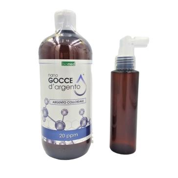 Argento GROSSO Colloidale 25  ppm 500 ml+ DOSATORE spray 100 ml