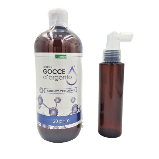 Argento GROSSO Colloidale 25  ppm 500 ml+ DOSATORE spray 100 ml