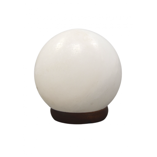Lampada di Sale Sfera Bianca con filo e lampadina alta 12 cm. Lampada di Sale Sfera Bianca con filo e lampadina alta 12 cm.