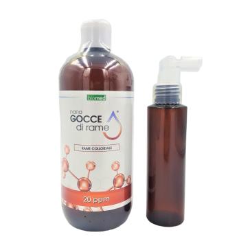 Rame GROSSO Colloidale 20 ppm 500 ml+DOSATORE SPRAY 100 ml Rame GROSSO Colloidale 20 ppm 500 ml+DOSATORE SPRAY 100 ml