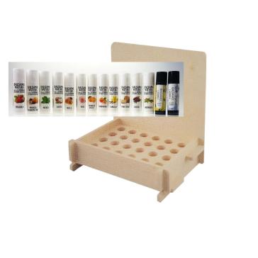 espositore da banco in legno con 24 buchi per stick labbra completo di 56 stick labbra 4 x tipo