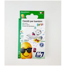 Cerotti per bambini sembrano tattoo con Garza Imbevuta di Disinfettante 16 pz.