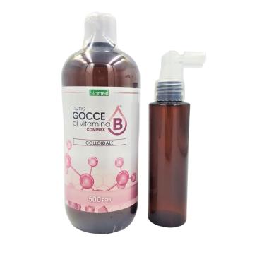 Vitamina B Complex GROSSO Colloidale 500 ppm 500 ml+dosatore spray 100 ml Vitamina B Complex GROSSO Colloidale 500 ppm 500 ml+dosatore spray 100 ml
