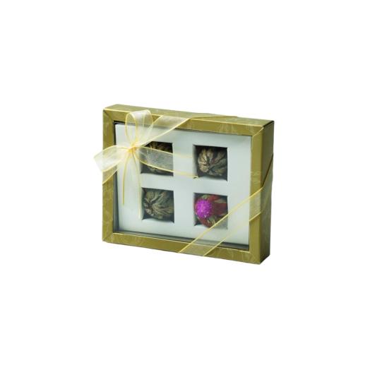 Scatola da 4 differenti nidi di thè verdi cinesi che sbocciano come un fiore Scatola da 4 differenti nidi di thè verdi cinesi che sbocciano come un fiore