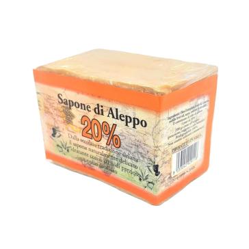 Sapone di Aleppo in cubo al 20% olio di Alloro 200 gr.