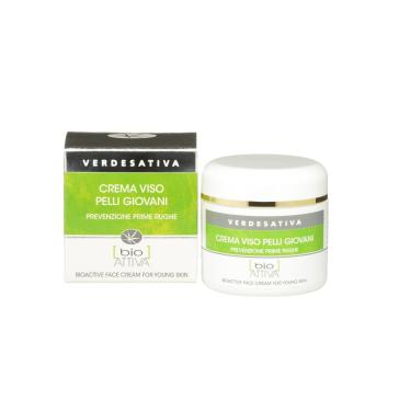 Crema viso Bioattiva Pelli Giovani x prevenzione prime rughe vaso 50 ml. Crema viso Bioattiva Pelli Giovani x prevenzione prime rughe vaso 50 ml.