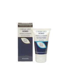 Crema viso Uomo Anti age e aftershave con acido jaluronico canapa e fico d'india tubo 50 ml