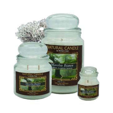 Cartone da 6 Candele Piccole Muschio Bianco da 90 gr cad.