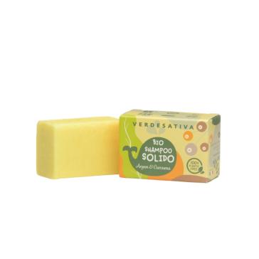 Shampoo Solido BIO Stimolante alla Canapa Argan e Curcuma 55 gr Shampoo Solido BIO Stimolante alla Canapa Argan e Curcuma 55 gr