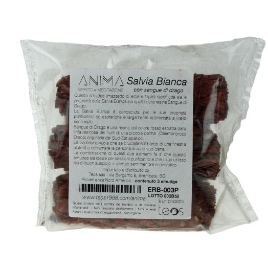 Salvia Bianca e SANGUE DI DRAGO da Bruciare Pacco da 3 Tronchetti Salvia Bianca e SANGUE DI DRAGO da Bruciare Pacco da 3 Tronchetti
