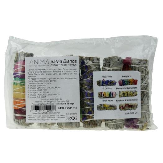 confezione da 6 diverse Salvie Bianche con Fiori da Bruciare. confezione da 6 diverse Salvie Bianche con Fiori da Bruciare.