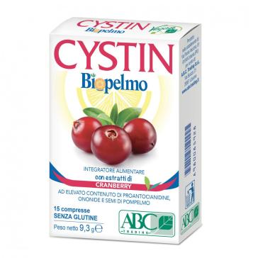 Compresse senza Glutine Cystin Biopelmo con Estratti di Cranberry 15 pz Compresse senza Glutine Cystin Biopelmo con Estratti di Cranberry 15 pz