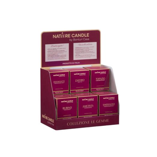 Espositore da banco Le Gemme  con 24 Candele da 180 grami cad Espositore da banco Le Gemme  con 24 Candele da 180 grami cad