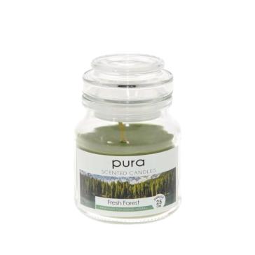 Espositore da 12 candele in barattolo di vetro D. cm 7xh. 10,2 (gr. 130) fragranza fresh forest di colore verde