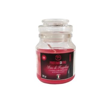 Espositore da 8 Candela al profumo di Vino  in barattolo di vetro Aria di fragolino da gr. 130.  7 cm alta 10 cm. Espositore da 8 Candela al profumo di Vino  in barattolo di vetro Aria di fragolino da gr. 130.  7 cm alta 10 cm.