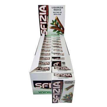 Espositore da 20 pacchettini da 25 grammi di liquirizia radice Sfizia