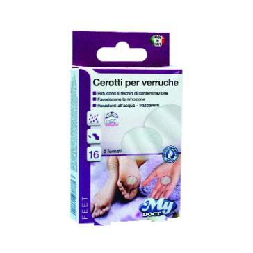 Cerotti per Verruche Resistenti all Acqua Favoriscono la Rimozione 16 pz.