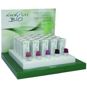 Espositore Rossetti Bio con 5 tester + 6x5 colori tot.30 pz Espositore Rossetti Bio con 5 tester + 6x5 colori tot.30 pz