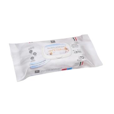 Confezione da 72 Salviette umidificate cm.15x16 Latte e Vaniglia
