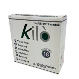 Scatola Kilò da 18 bustine di amminoacidi. Triptofano, ornitina, citrullina, taurina, arginina, carnitina+ B6