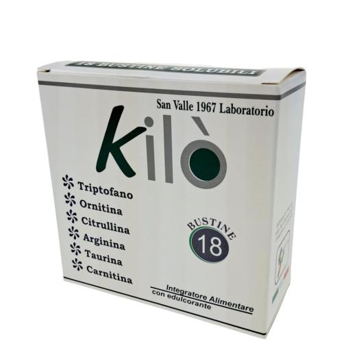 Scatola Kilò da 18 bustine di amminoacidi. Triptofano, ornitina, citrullina, taurina, arginina, carnitina+ B6