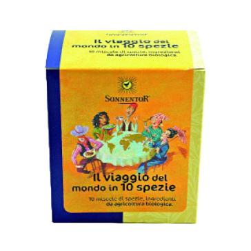 Spezie Viaggio nel Mondo Sonnentor scatola con 10 spezie