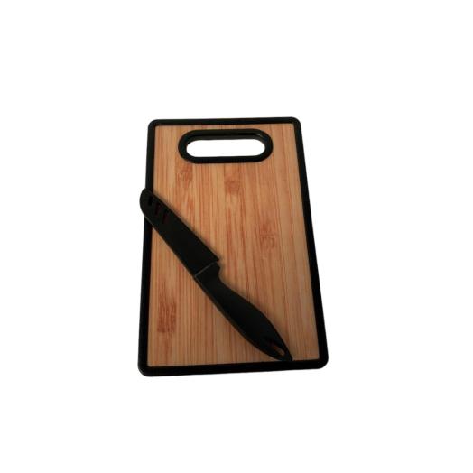 Tagliere in Plastica Simillegno più Coltello 16x25 cm Tagliere in Plastica Simillegno più Coltello 16x25 cm