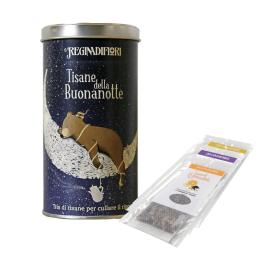 Lattina regalo con 12 filtri assortiti nelleTisane della Buonanotte