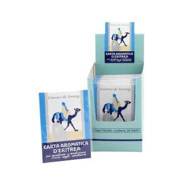 Espositore da 24 pacchettini di Carta Aromatica di Eritrea Touareg Blu Espositore da 24 pacchettini di Carta Aromatica di Eritrea Touareg Blu