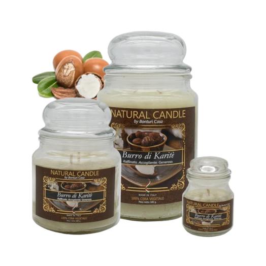 Cartone da 4 Candele Grandi Burro di Karite da 580 gr cad.