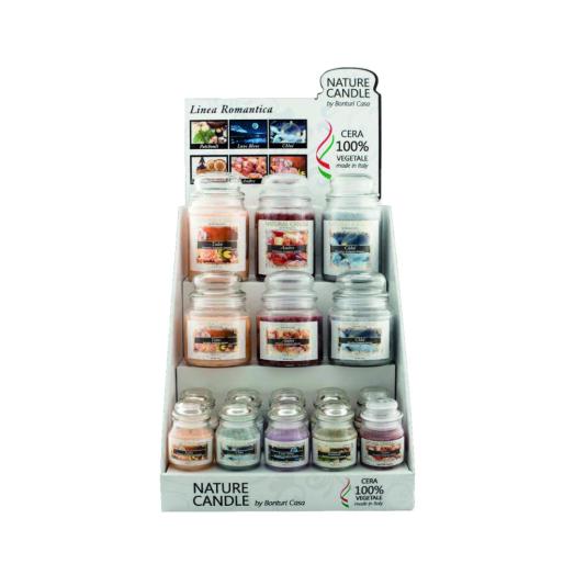 Espositore Romantica con 22 candele (12 da 90gr+6 da 380gr+4 da 580gr)