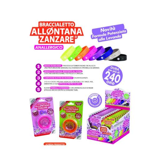 Espositore  Allontana Zanzare Anallergico da 24 bracciali Espositore  Allontana Zanzare Anallergico da 24 bracciali